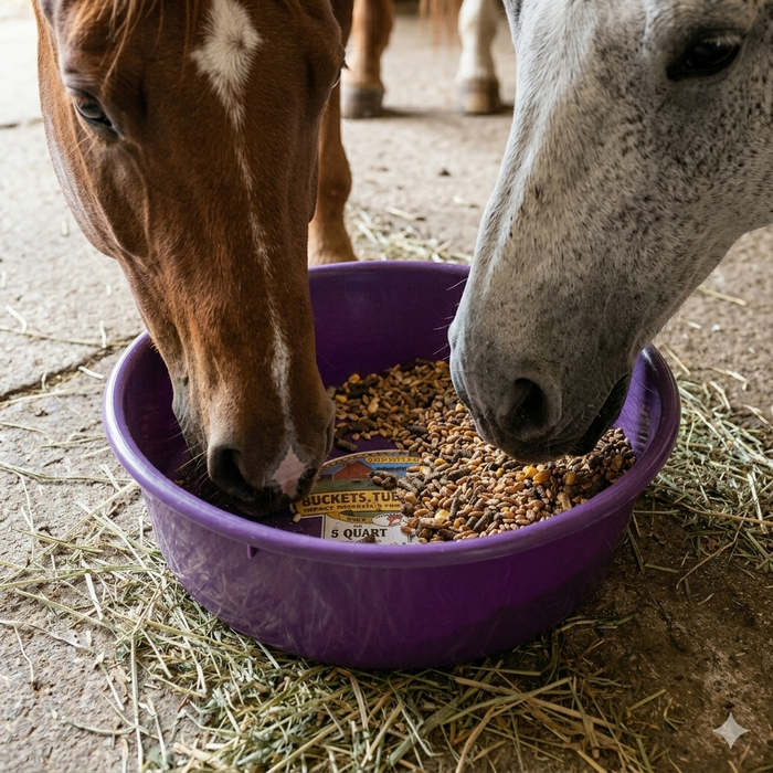 Little Giant Plastic Utility Pan 5 Quart Livestock Feeding Bucket Durable DuraFlex Purple