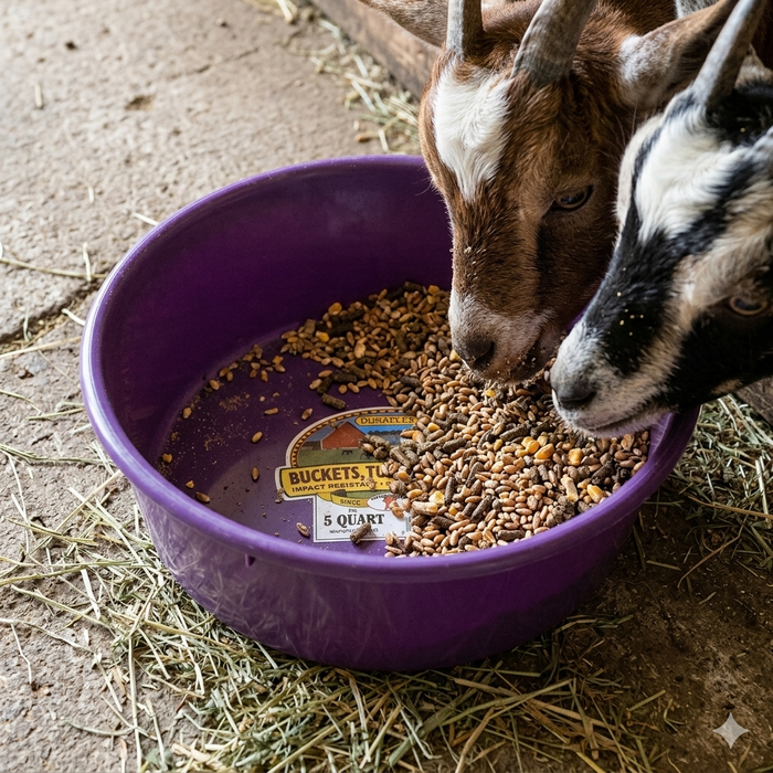 Little Giant Plastic Utility Pan 5 Quart Livestock Feeding Bucket Durable DuraFlex Purple