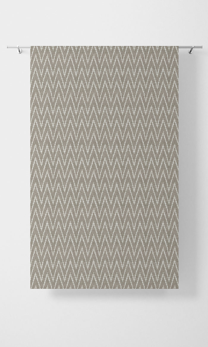 Chevron Print Home Textile Fabric Material By the Metre (Grey/ White)