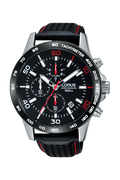 Lorus Black sunray dial leather strap watch for man RM303DX9