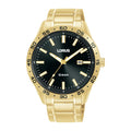 Lorus Black sunray dial stainless steel watch for men RH952QX9