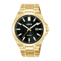 Lorus Black sunray dial stainless steel watch for men RH962QX9