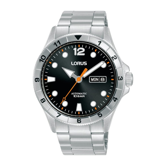 Lorus Black sunray dial stainless steel watch for men RL459BX9