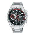 Lorus Black sunray dial stainless steel watch for men RM309JX9