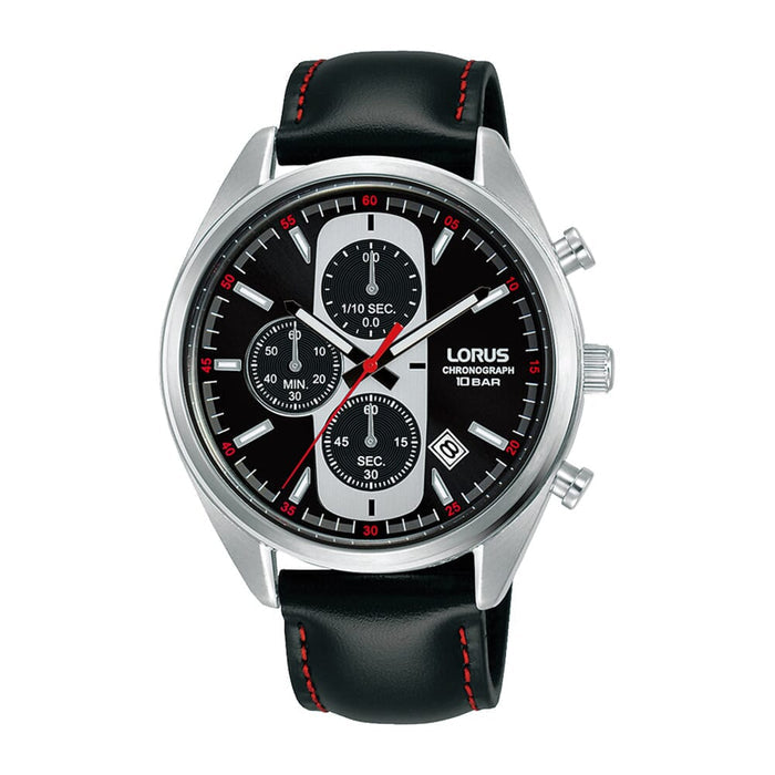 Lorus Black sunray dial stainless steel watch for men RM359GX9