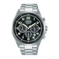 Lorus Black sunray dial stainless steel watch for men RT303KX9