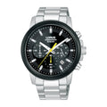 Lorus Black sunray dial stainless steel watch for men RT325KX9