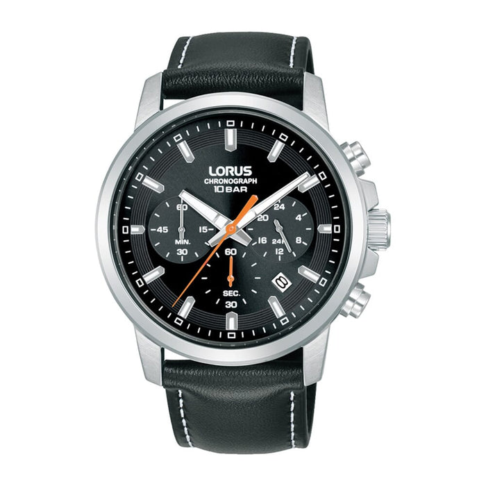 Lorus Black sunray dial stainless steel watch for men RT331KX9