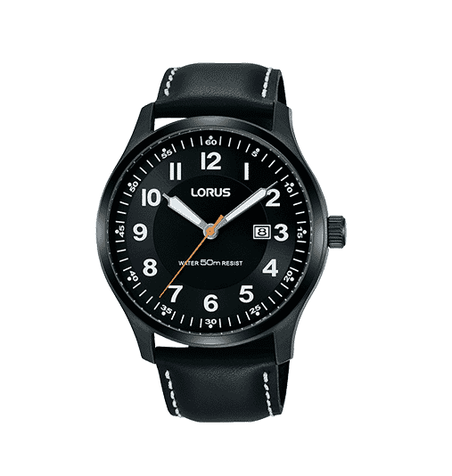 Lorus Classic Black leather strap Men's Watch RH941HX9