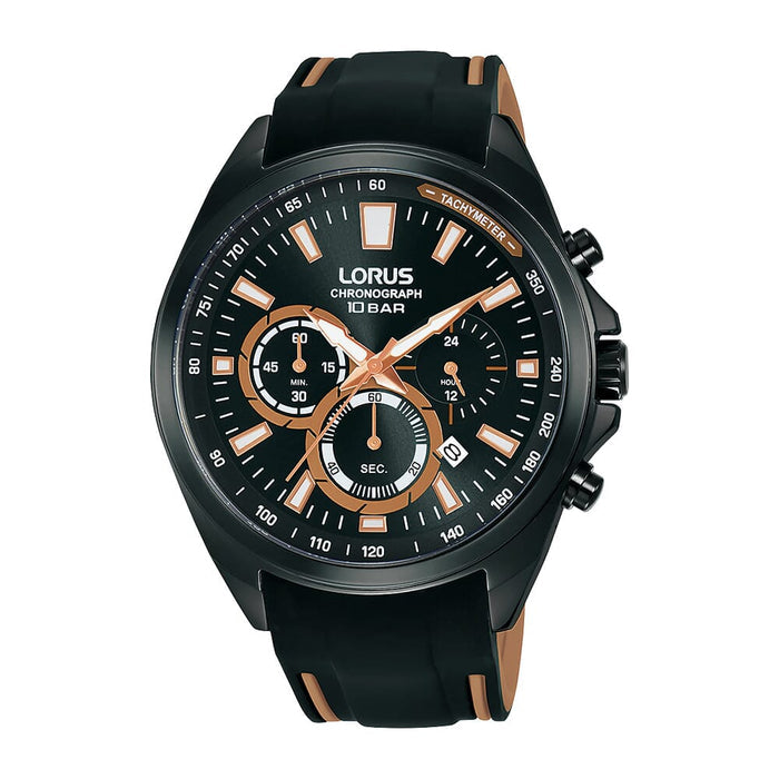 Lorus Dark Black sunray dial stainless steel watch for man RT383HX9