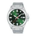 Lorus dark green dial stainless steel watch for men RH997PX9