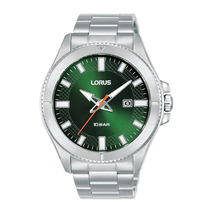 Lorus dark green dial stainless steel watch for men RH997PX9