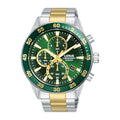 Lorus dark green dial stainless steel watch for men RM327JX9