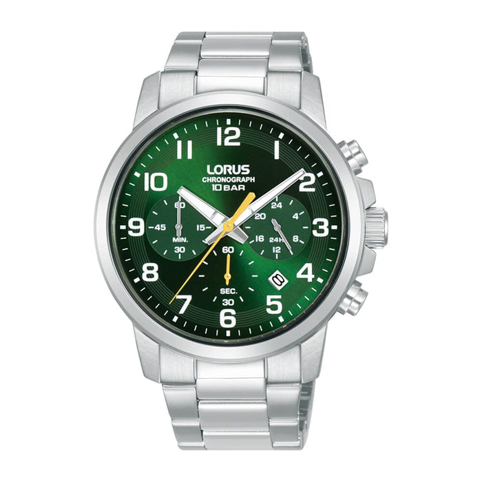Lorus dark green dial stainless steel watch for men RT329KX9