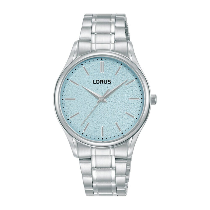 Lorus Light blue sunray dial stainless steel watch for women RG215WX9