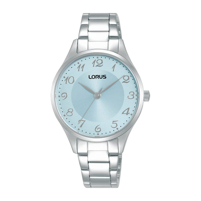 Lorus Light blue sunray dial stainless steel watch for women RG265vX9