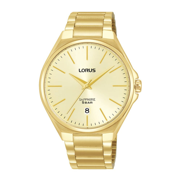 Lorus Light champagne sunray dial stainless steel watch for men RS950DX9