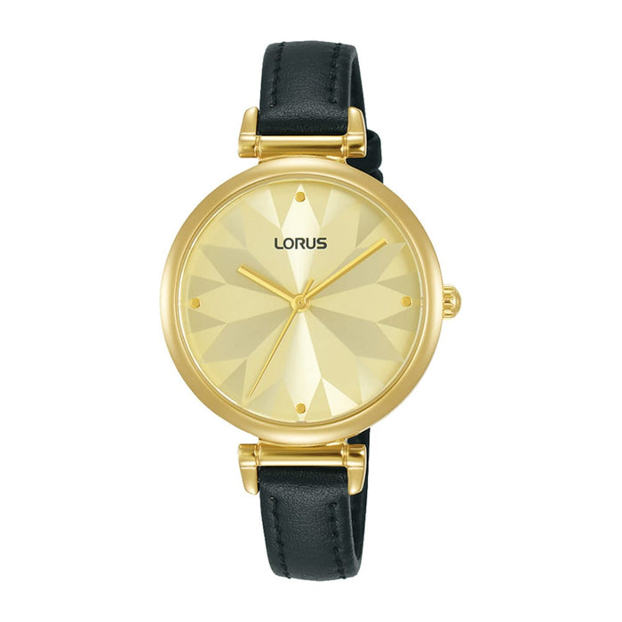 Lorus Light champagne sunray dial stainless steel watch for women RG212TX9