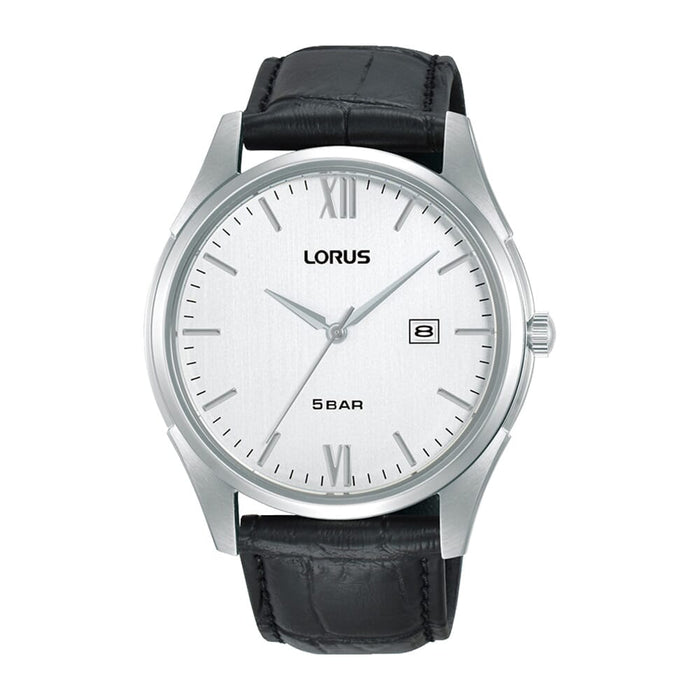 Lorus White hairline dial stainless steel watch for men RH991PX9