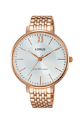 Lorus White sunray dial stainless steel strap watch for women RG270LX9