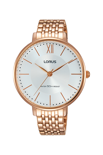 Lorus White sunray dial stainless steel strap watch for women RG270LX9