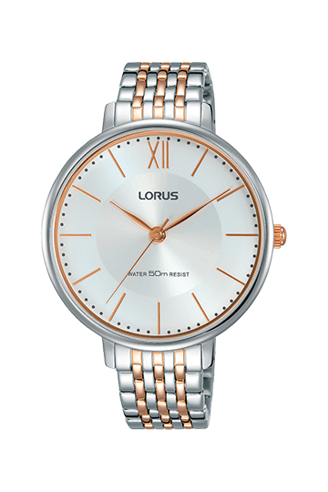 Lorus White sunray dial stainless steel strap watch for women RG271LX9
