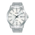 Lorus White sunray dial stainless steel watch for men RH961PX9