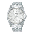 Lorus White sunray dial stainless steel watch for men RH971QX9