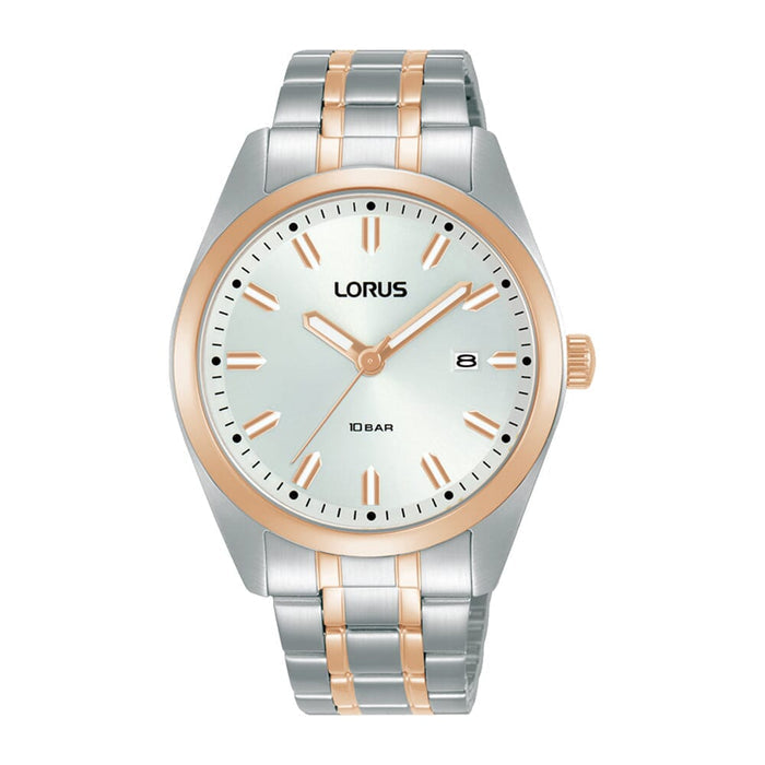 Lorus White sunray dial stainless steel watch for men RH980PX9