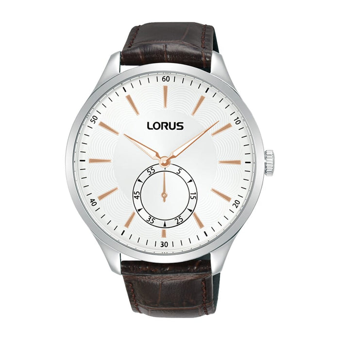 Lorus White sunray dial stainless steel watch for men RN471AX9