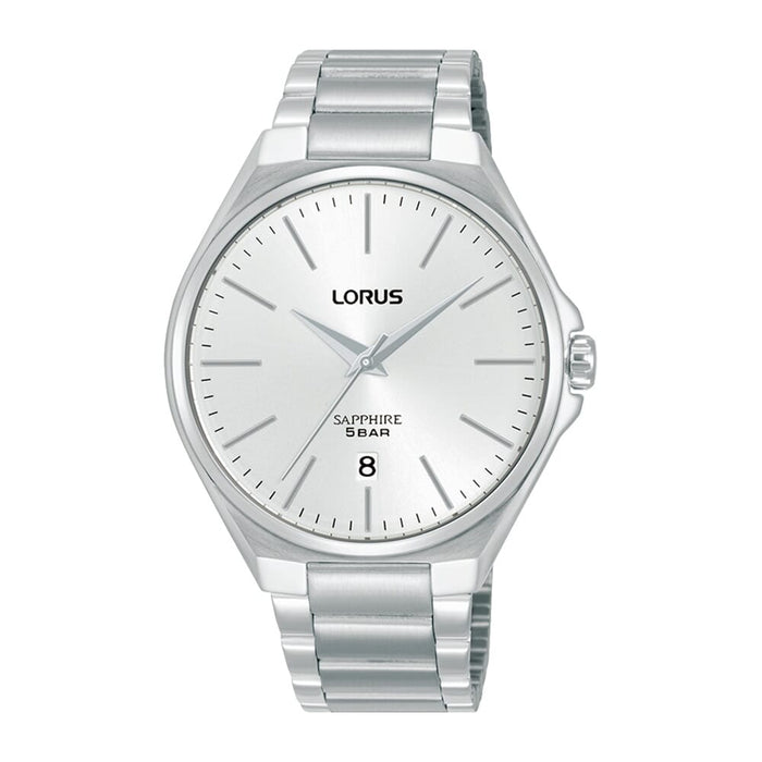 Lorus White sunray dial stainless steel watch for men RS949DX9