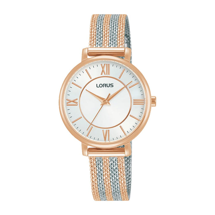 Lorus White sunray dial stainless steel watch for women RG216TX9