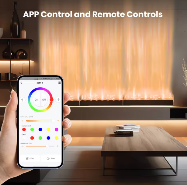 LumiFlame™ Smart LED Waterfall Fireplace — App Controlled