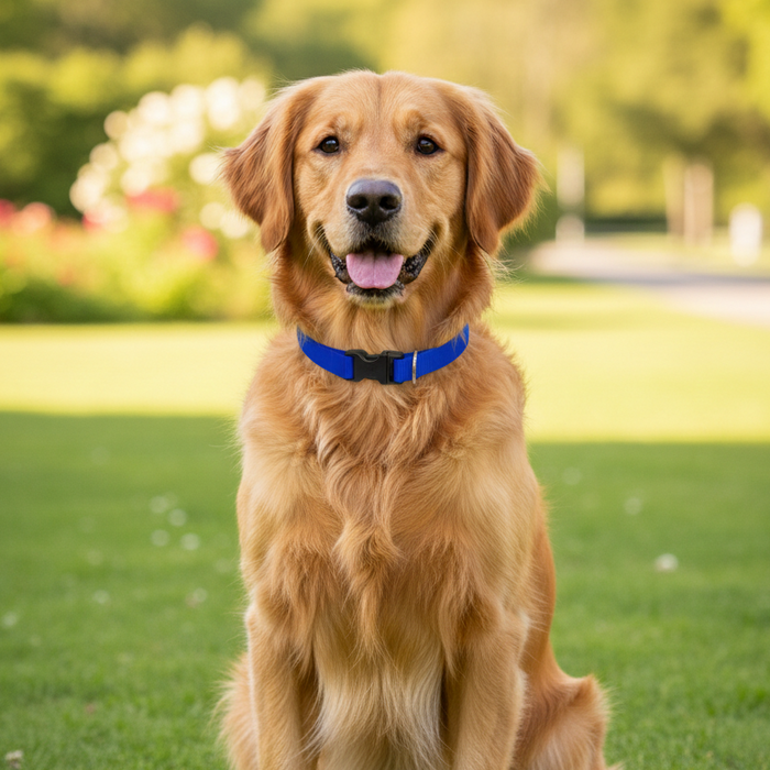 Lupine Pet 2 Hole Adjustable Nylon Replacement Dog Collar Strap 3/4 inch, Blue