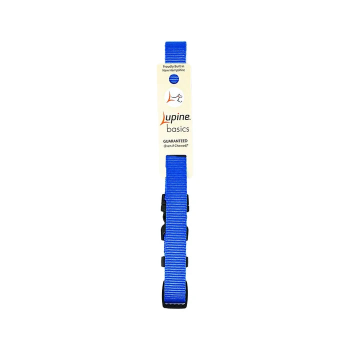 Lupine Pet E-collar Adjustable Nylon Replacement Dog Strap 3/4 inch, Blue
