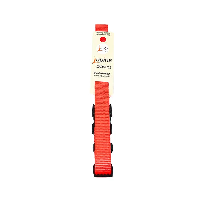 Lupine Pet E-collar Adjustable Nylon Replacement Dog Strap 3/4 inch, Orange