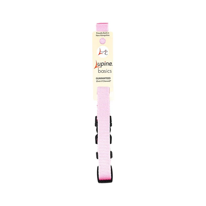Lupine Pet E-collar Adjustable Nylon Replacement Dog Strap 3/4 inch, Pink