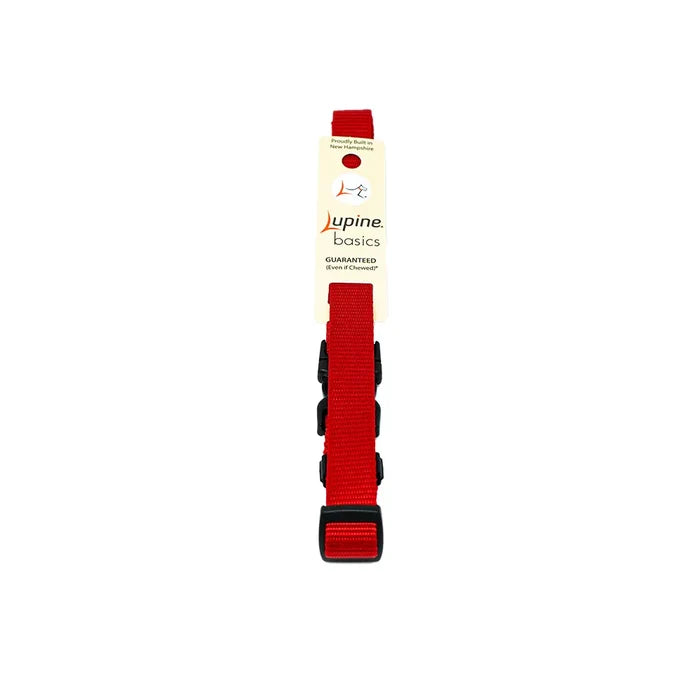 Lupine Pet E-collar Adjustable Nylon Replacement Dog Strap 3/4 inch, Red