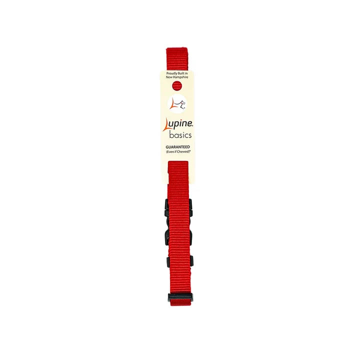 Lupine Pet E-collar Adjustable Nylon Replacement Dog Strap 3/4 inch, Red