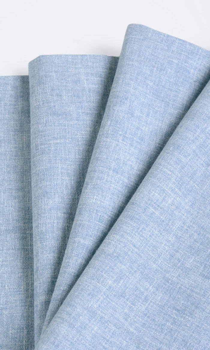 Poly-Cotton Blend Window Treatments Fabric By the Metre (Blue)