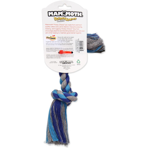 Mammoth Cloth Rope Bone Dog Toy 12" Medium Natural Cotton Chew Tug Toy 2-Pack