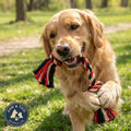 Mammoth Cloth Rope Bone Dog Toy 12" Medium Natural Cotton Chew Tug Toy