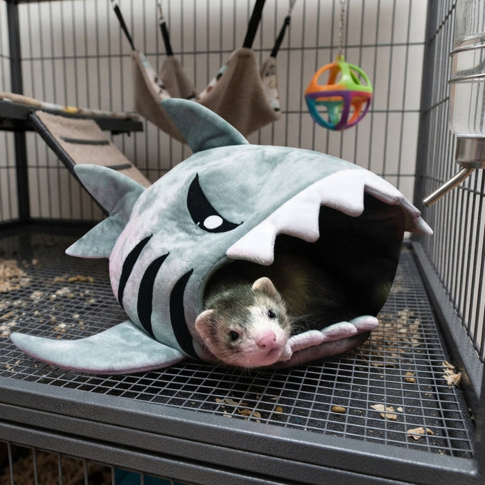 Marshall Ferret Shark Hide-N-Play Plush Burrow & Snuggle Toy Gray