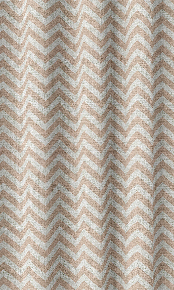 Modern Chevron Print Drapes (Blush Pink/ White)