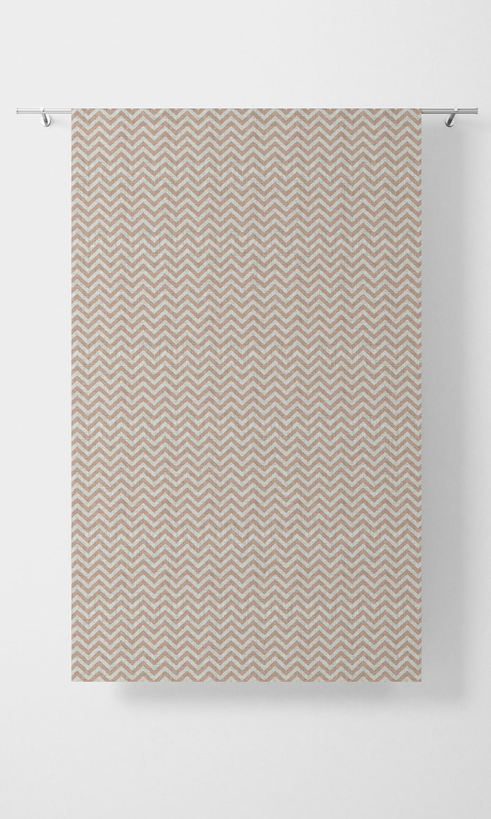 Modern Chevron Print Pinch Pleat, Rod Pocket, Eyelet Curtains (Blush Pink/ White)