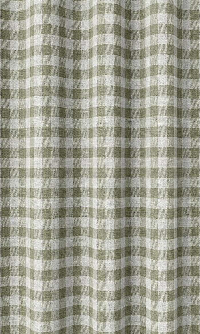 Check Patterned Curtains (Green/ White)