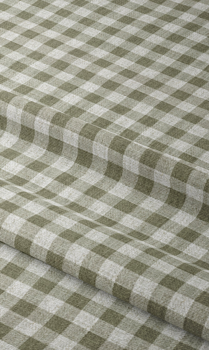 Check Patterned Curtains for Living, Bedroom, Kitchen, Bathroom (Green/ White)