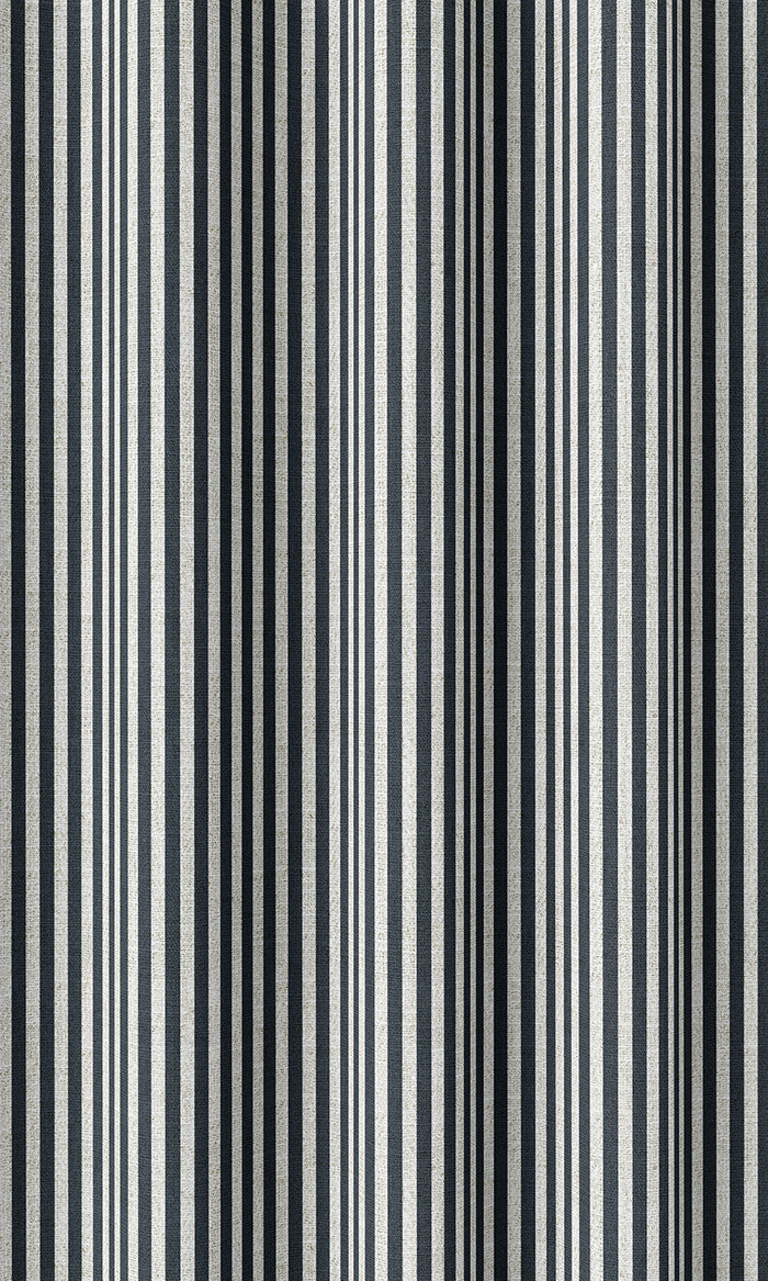 Modern Striped Home Décor Fabric By the Metre (Midnight Blue)