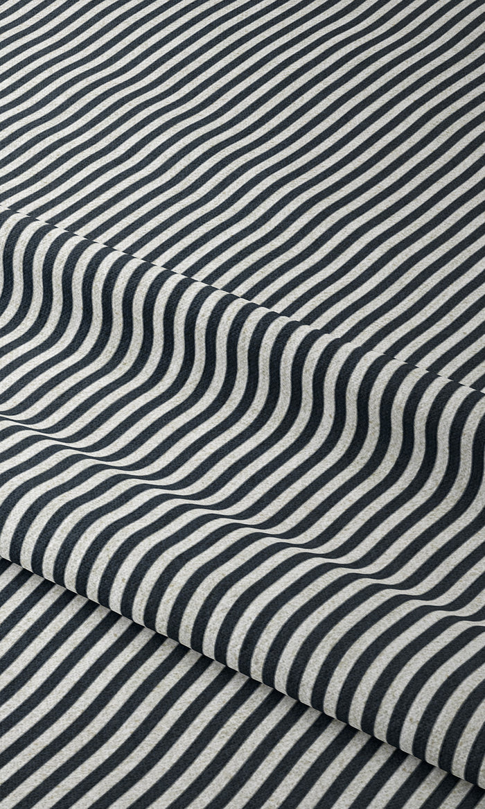 Modern Striped Window Treatments Fabric By the Metre (Midnight Blue)