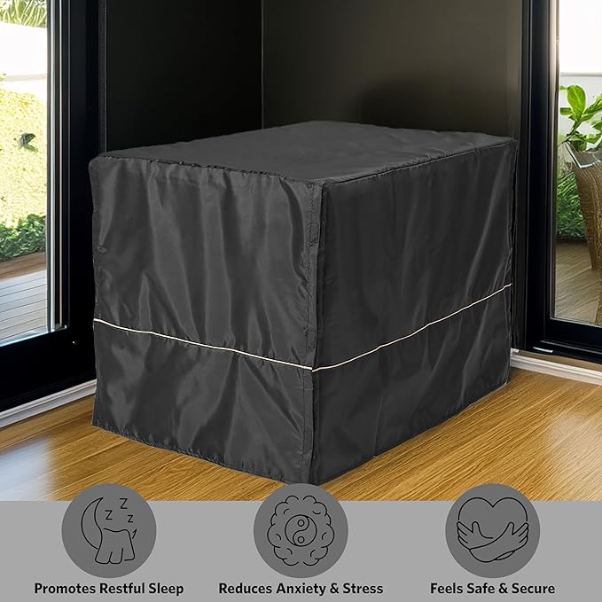 Midwest Quiet Time Pet Crate Cover Black 23″ x 13.5″ x 15″